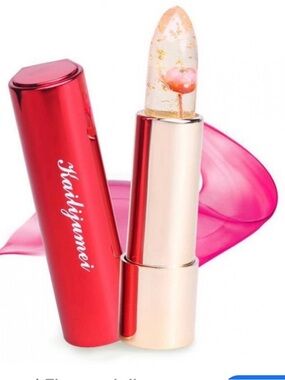 Kailijumei Flower Jelly Lipstick PH Color Tint Flower and Gold Flakes Inside